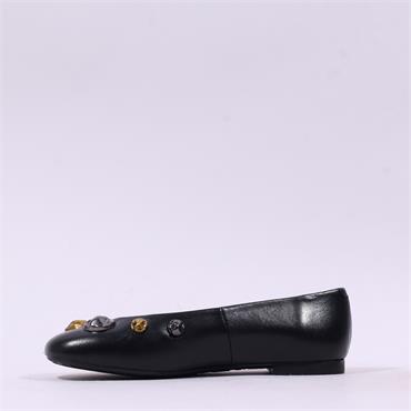 Wonders Lulu Brooch Pump - Black Leather